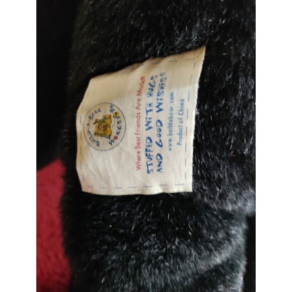 Build A Bear Black Bear Tan Mouth Plush Stuffed Animal Shiny Fur 16" - Picture 4 of 5